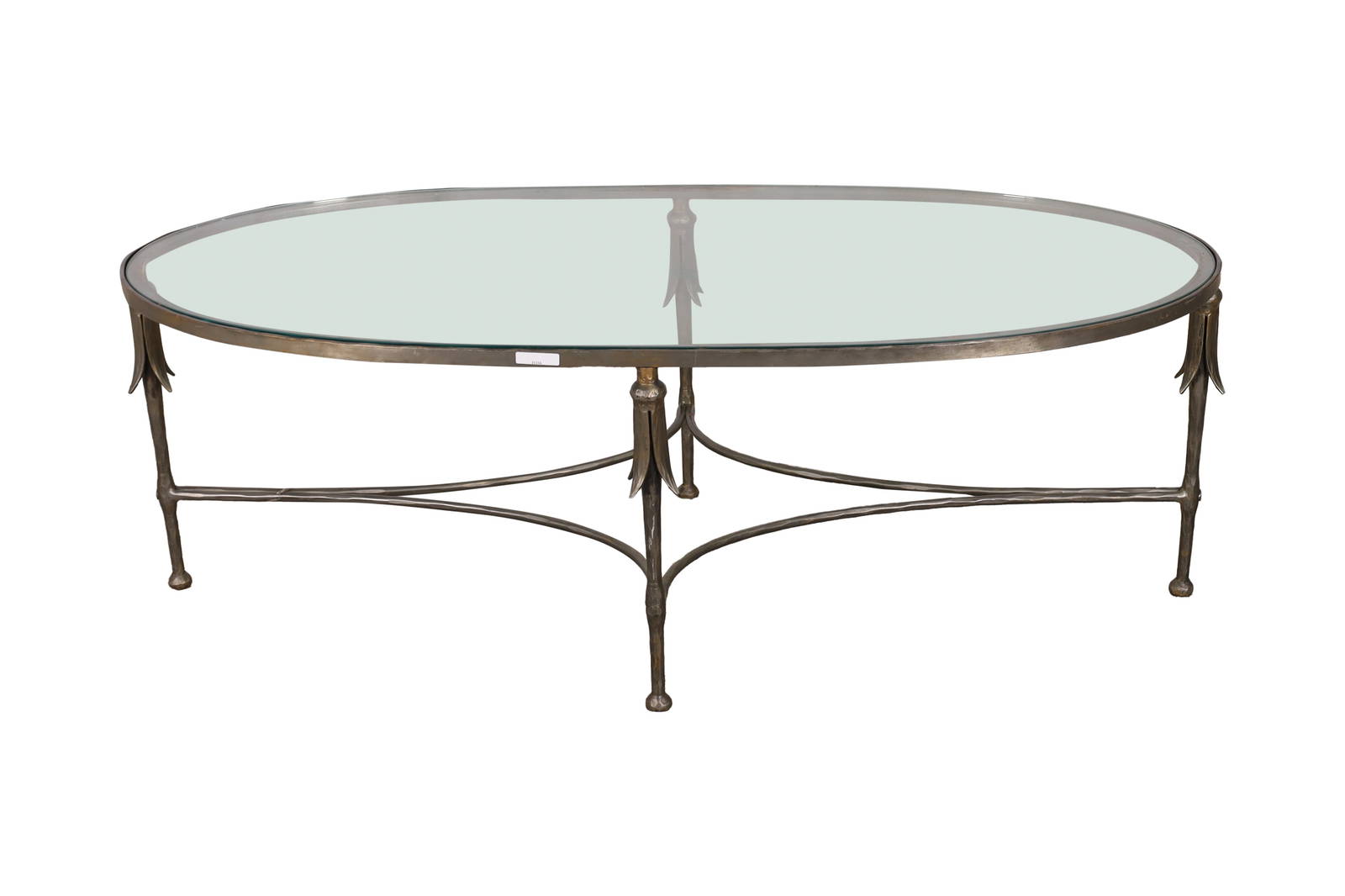 Hollywood Regency Steel & Glass Coffee Table Auction