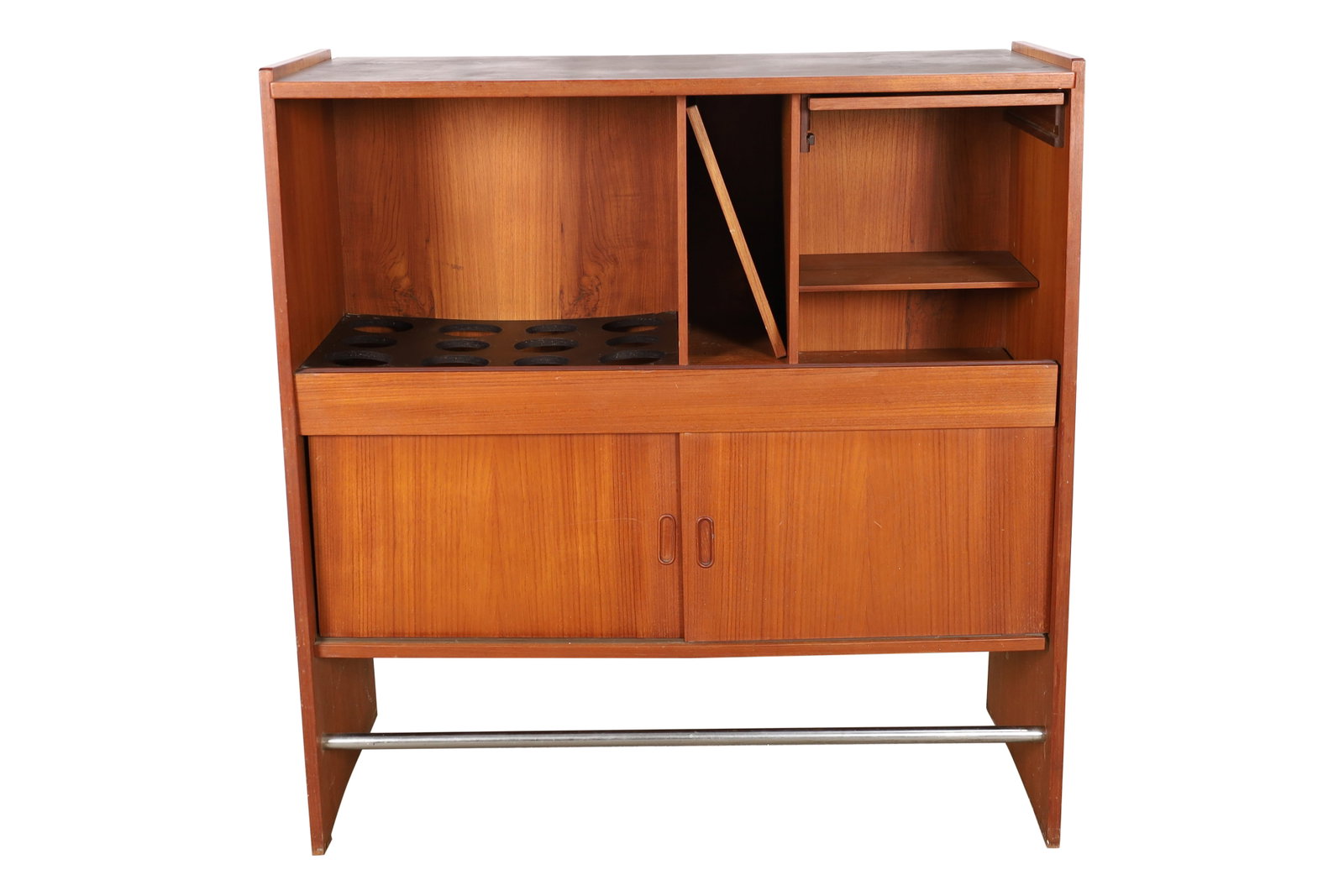 Danish Teak Sliding Door Bar: Danish Teak Sliding Door Bar. Dimensions 45.5x43.5x19.5