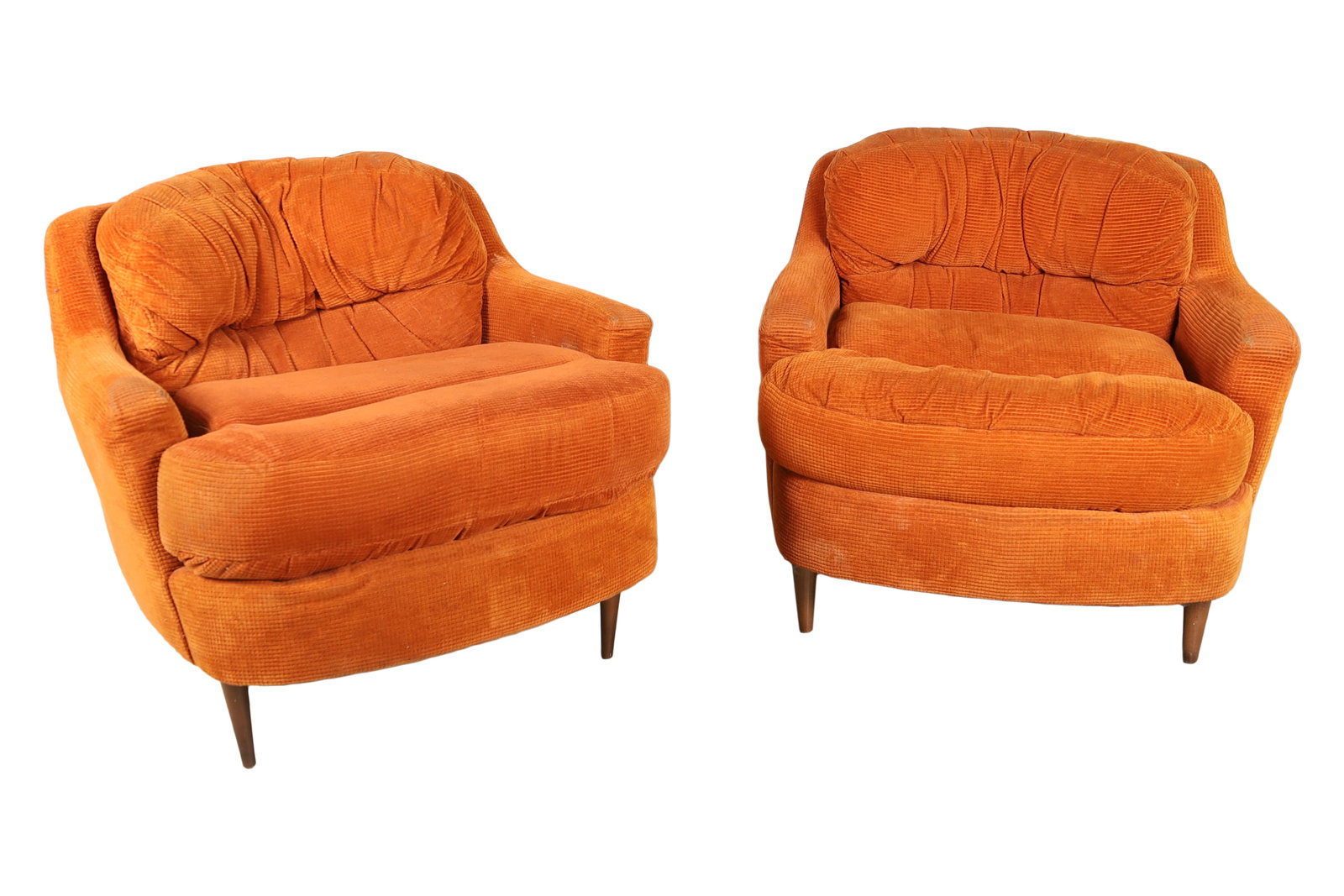 Selig - Tub Chairs - Pair: Selig - Tub Chairs - Pair. Dimensions 32x36x39