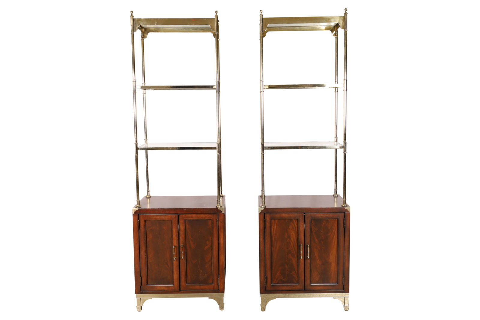 Thomasville - Mahogany & Brass Etageres - Pair (1 of 4)