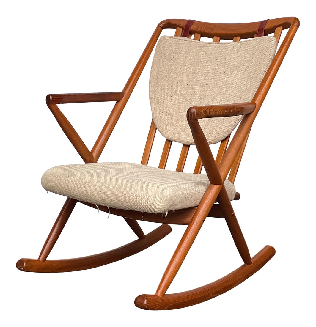 Danish Teak Rocking Chair: A Danish teak rocking chair Dimensions:36x26x33
