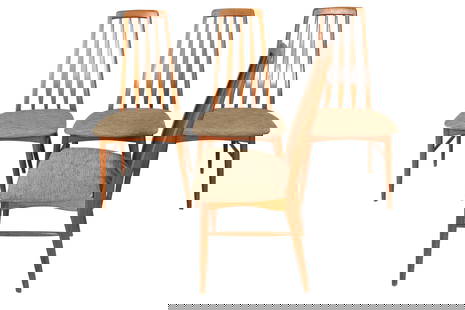 Niels Koefoed - Dining Chairs - 4: A set of 4 rosewood 'Eva' highback dining chairs by Niels Koefoed for Koefoeds Hornslet. Dimensions:38x18x16 Seat Height:18