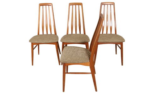 Niels Koefoed - Dining Chairs - 4: A set of 4 rosewood 'Eva' highback dining chairs by Niels Koefoed for Koefoeds Hornslet. Dimensions:38x18x16 Seat Height:18