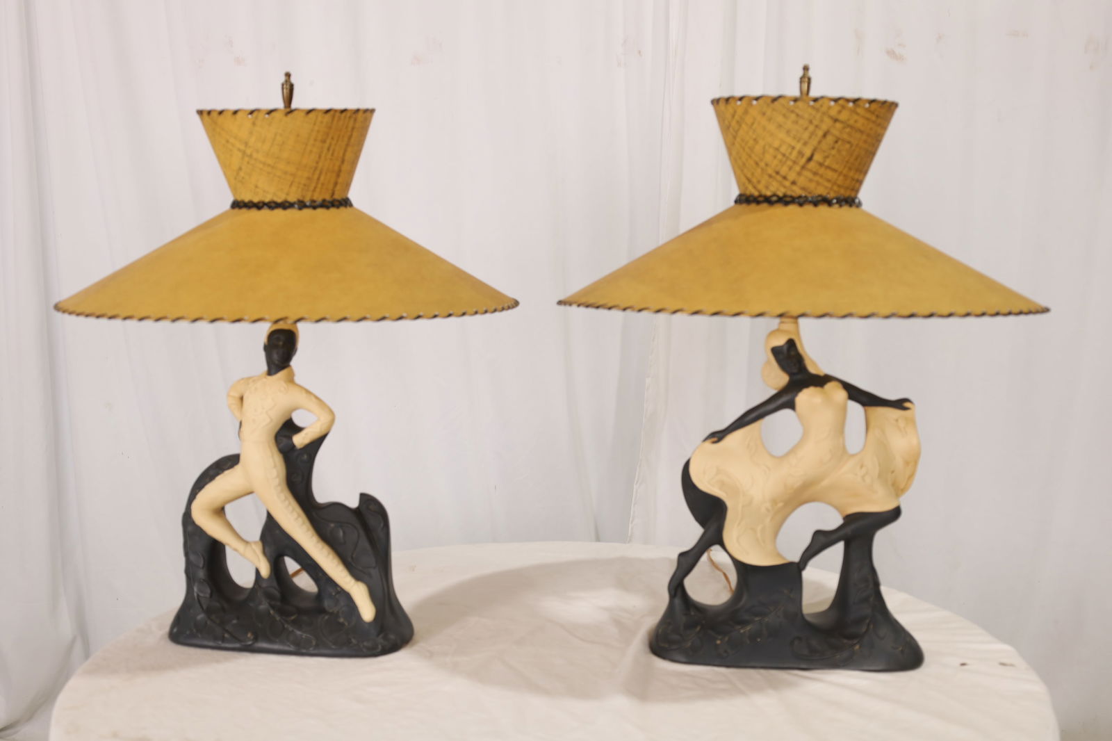 Midcentury Chalkware Figural Lamps - Pair (1 of 13)