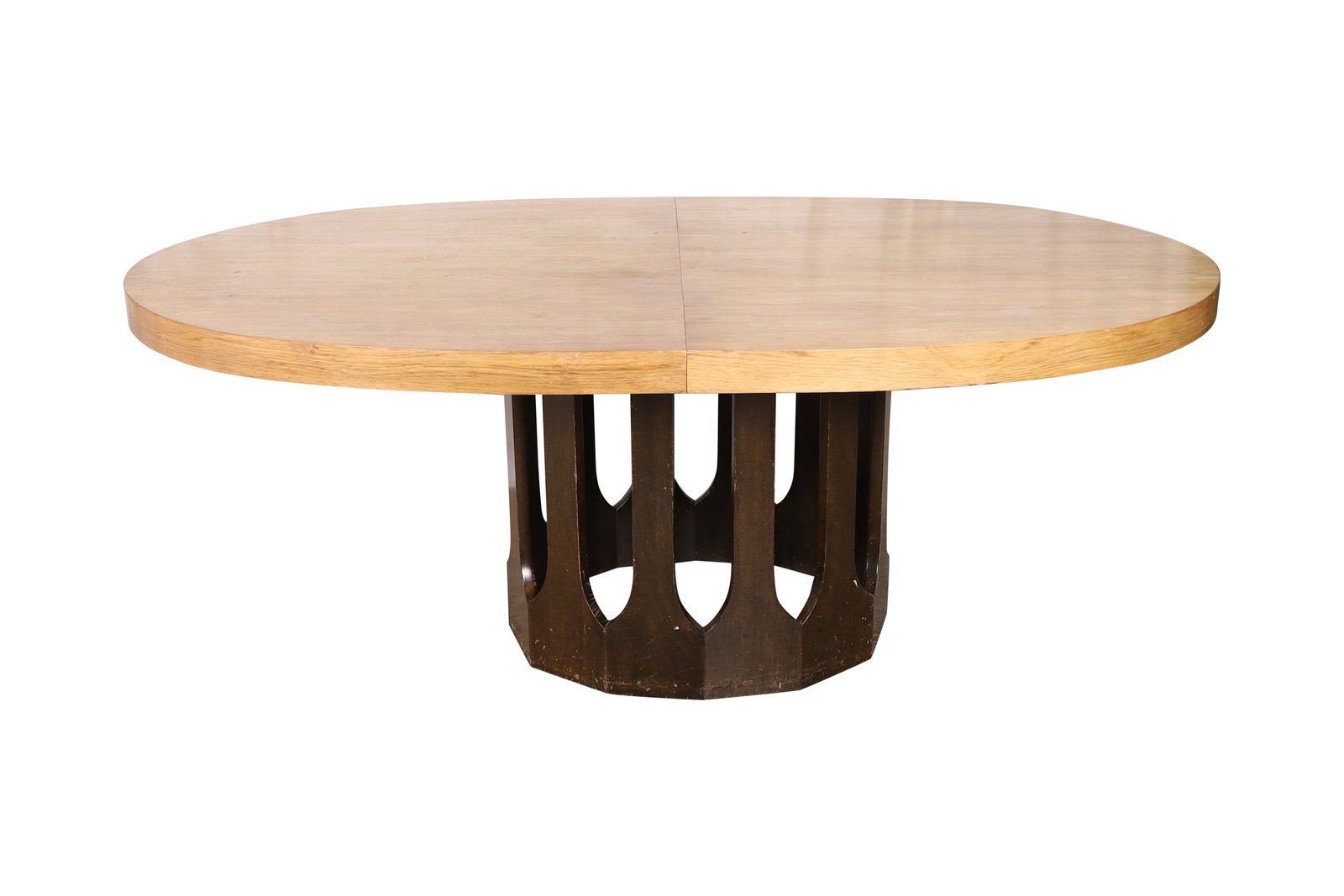 Probber Bleached and Rosewood Dining Table: Probber Bleached and Rosewood Dining Table with 4 16" leaves. Dimensions 29.5x72x42