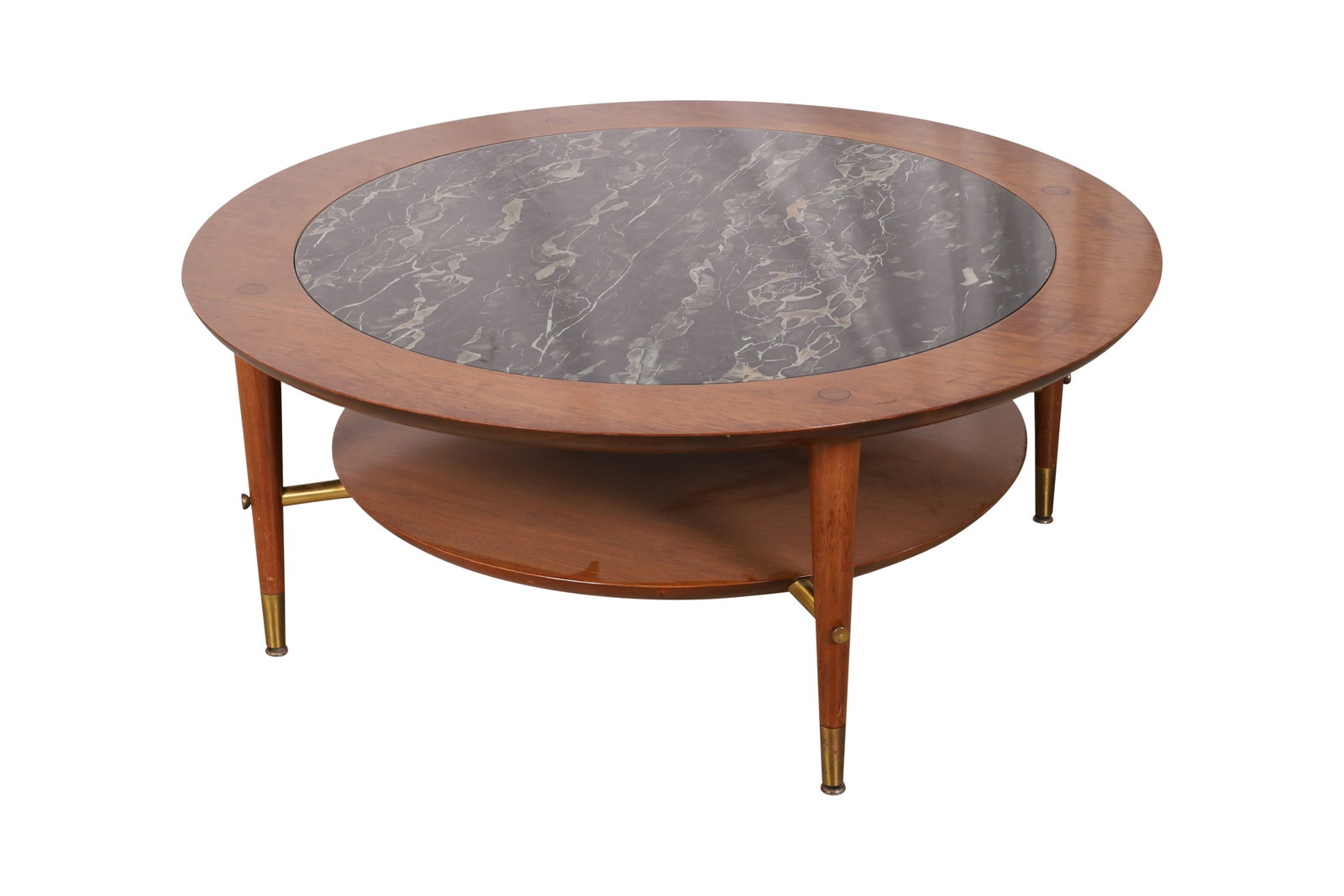 Mid Century Walnut & Decorated Glass Coffee Table: Mid Century Walnut & Decorated Glass Coffee Table. Dimensions 14.5x36