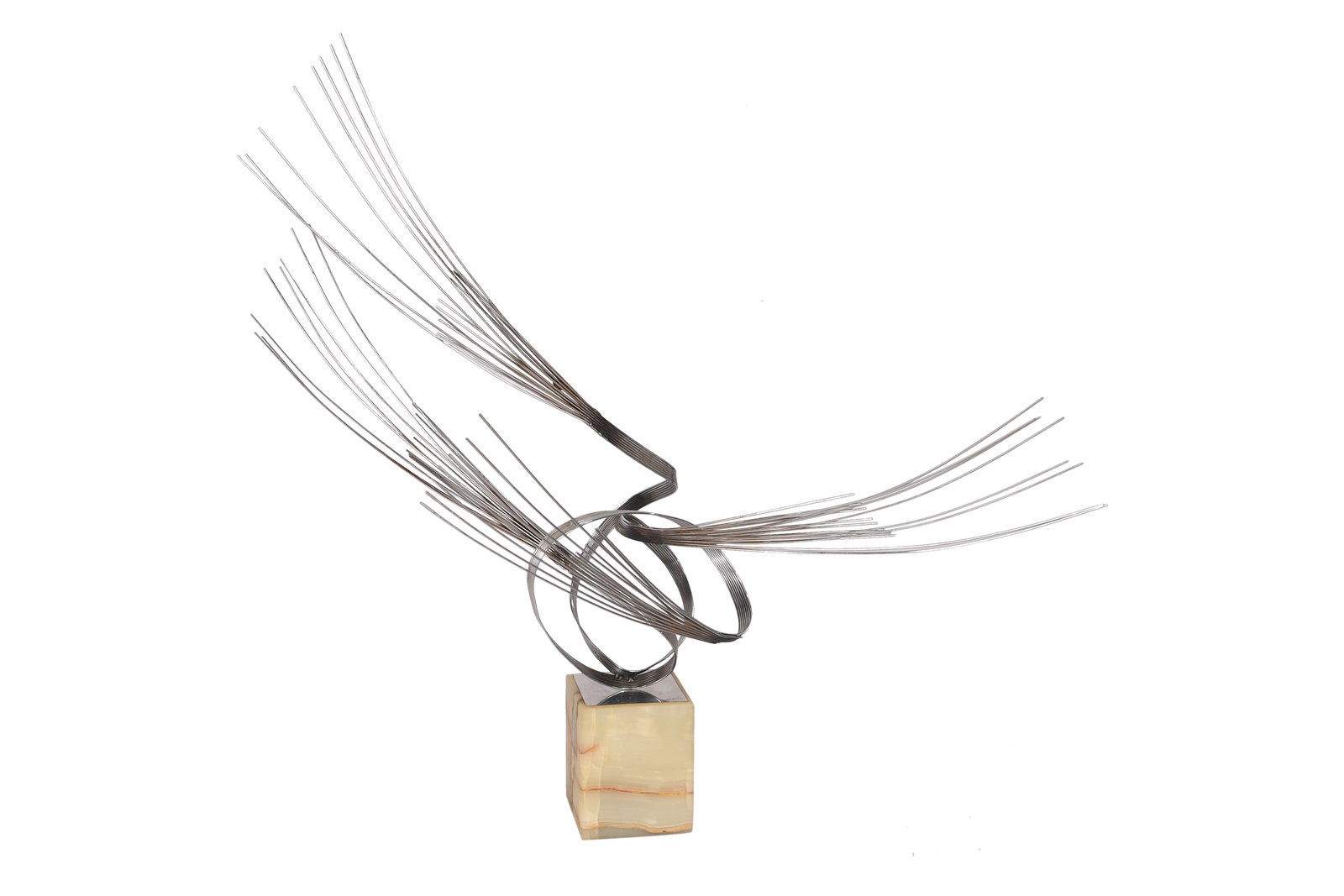 C. Jere 1975 Chrome & Onyx Sculpture (1 of 5)