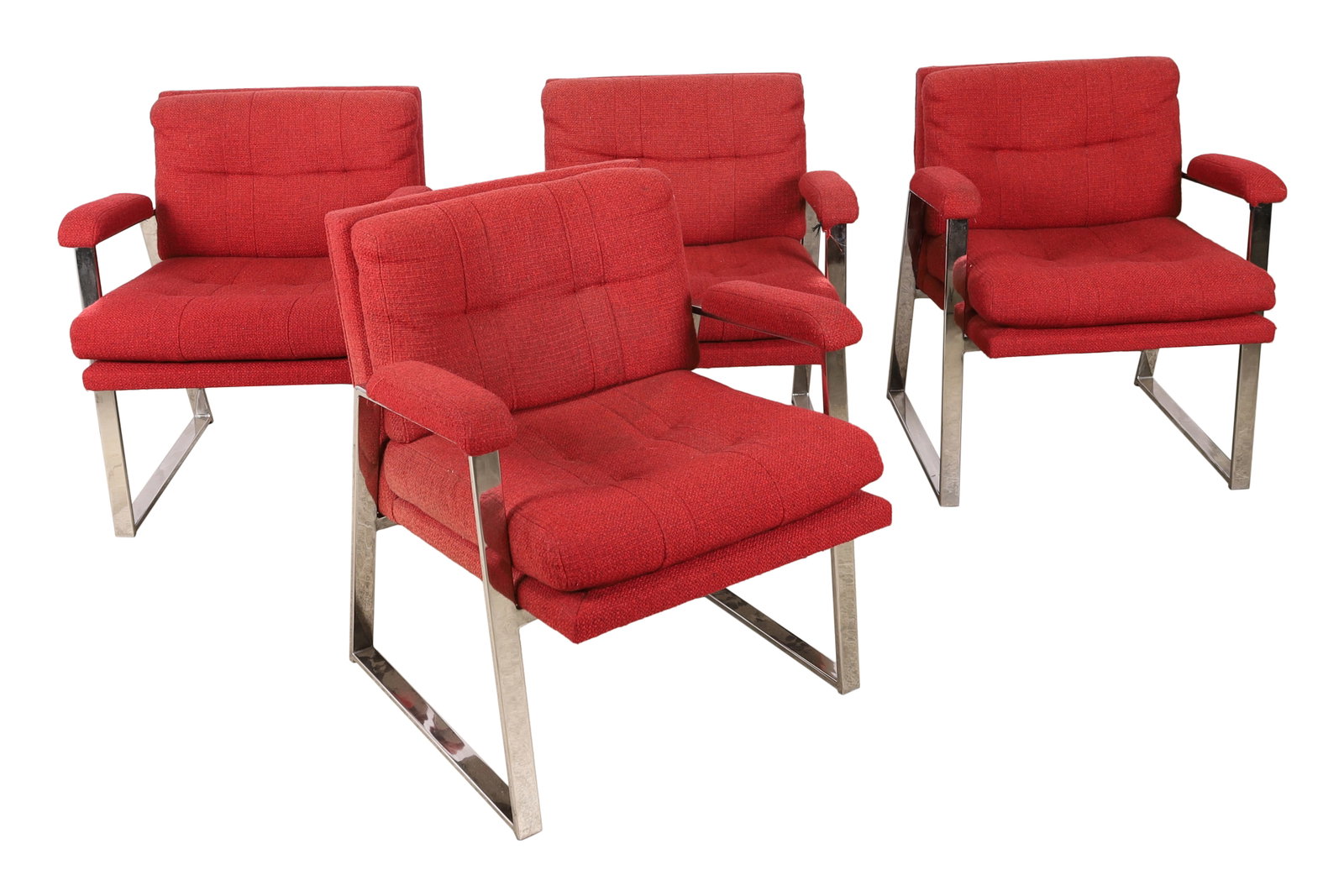 Patrician Chrome Arm Chairs - 4: Patrician Chrome Arm Chairs - 4. Dimensions 29x25x26