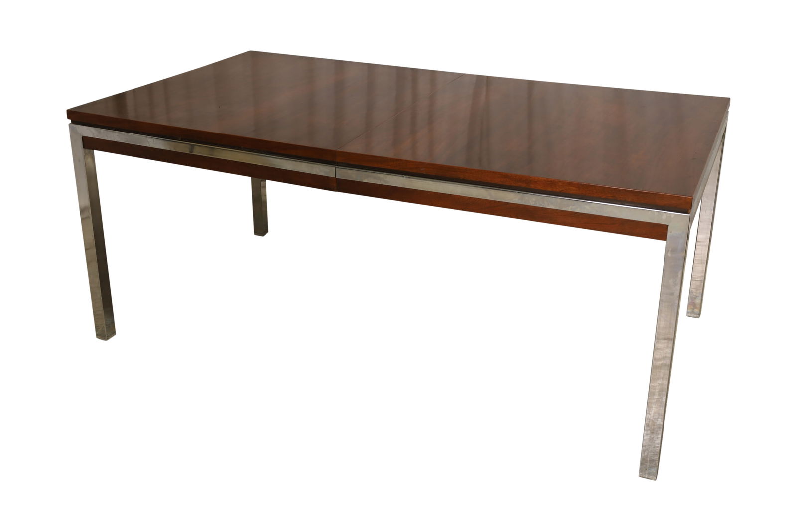 Mid Century Walnut & Chrome Dining Table (1 of 9)