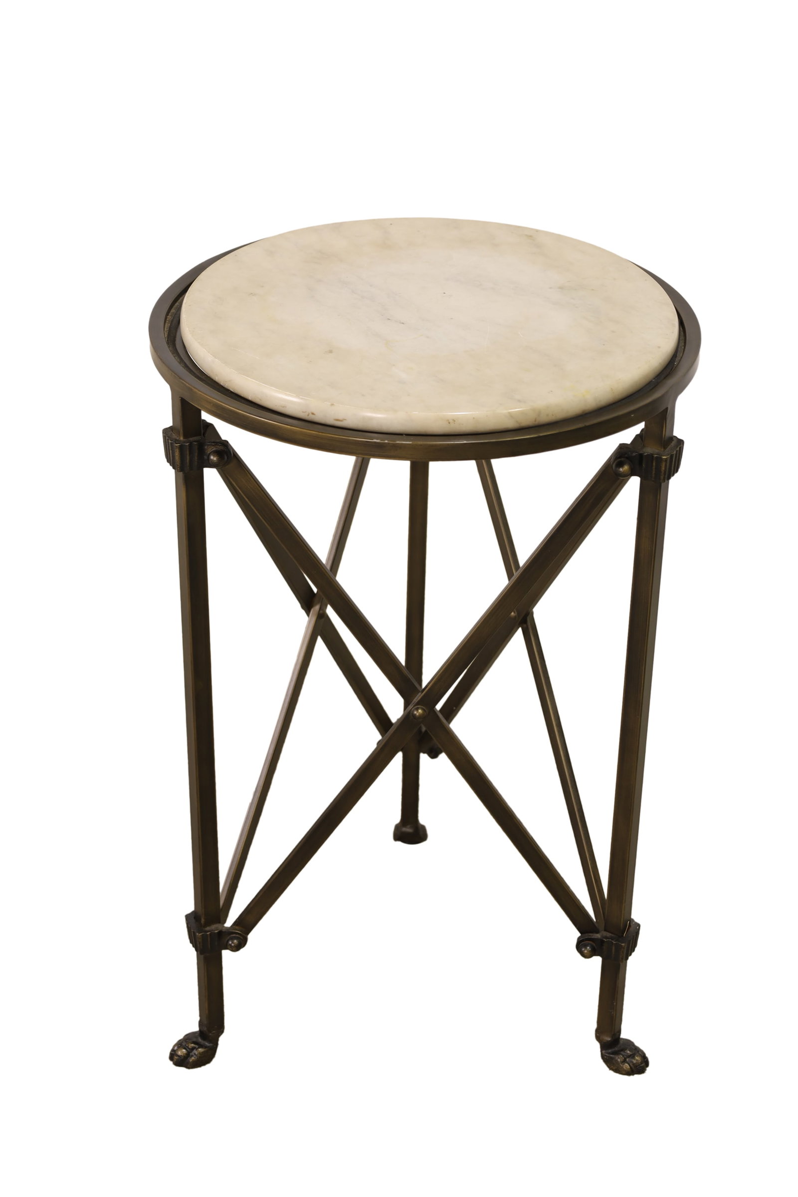 French Style Metal & Marble Table (1 of 4)