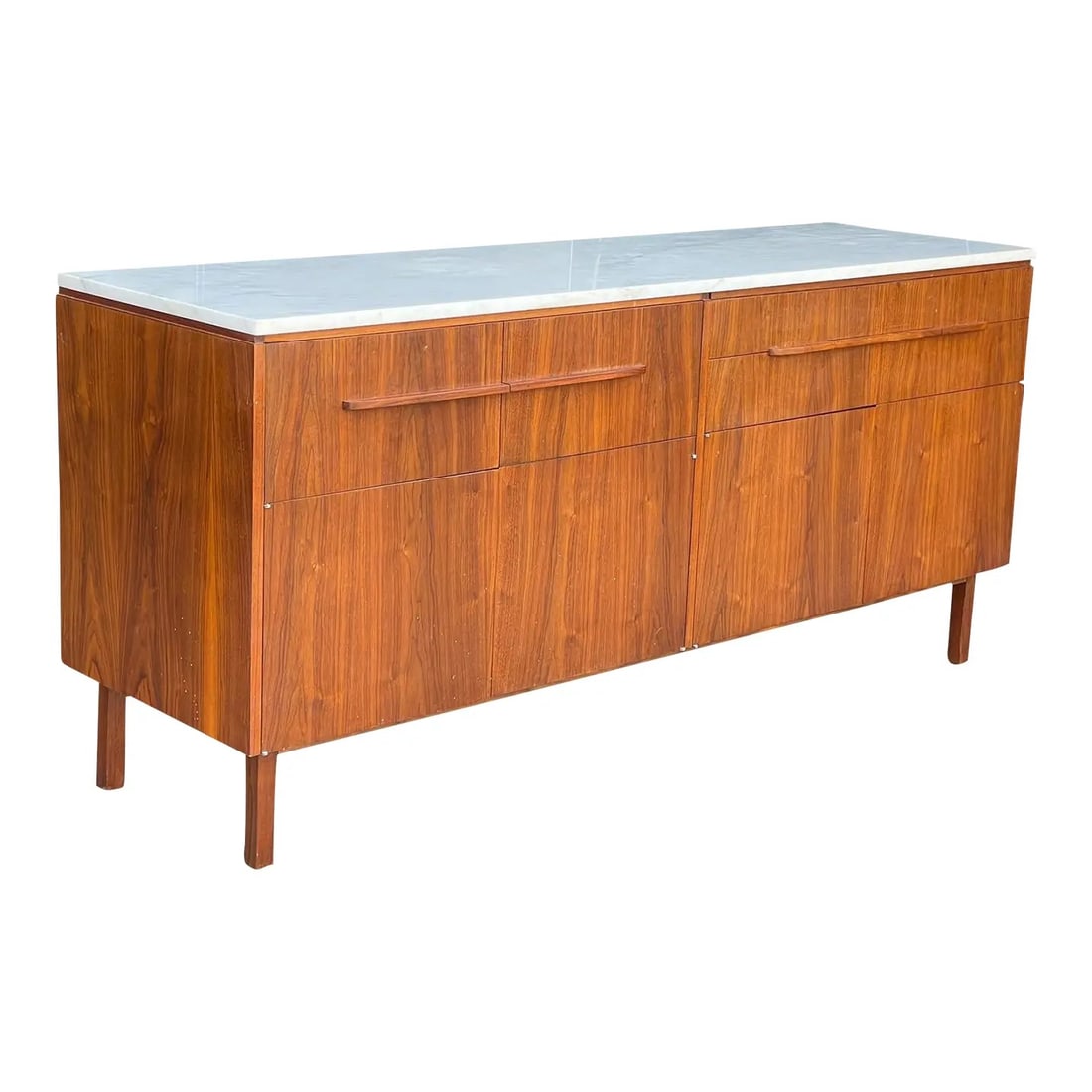 Mid Century Modern Walnut & Marble Credenza (1 of 5)