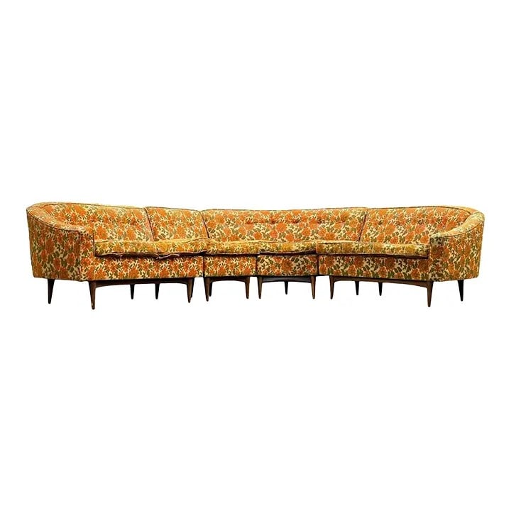 Mid Century Modern Curved Sectional Sofa (1 of 10)