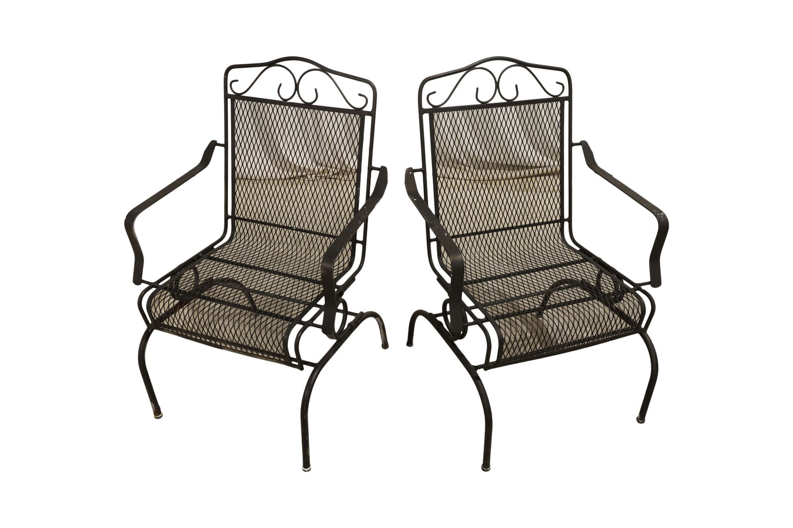 Wrought Iron Spring Chairs - Pair (1 of 7)