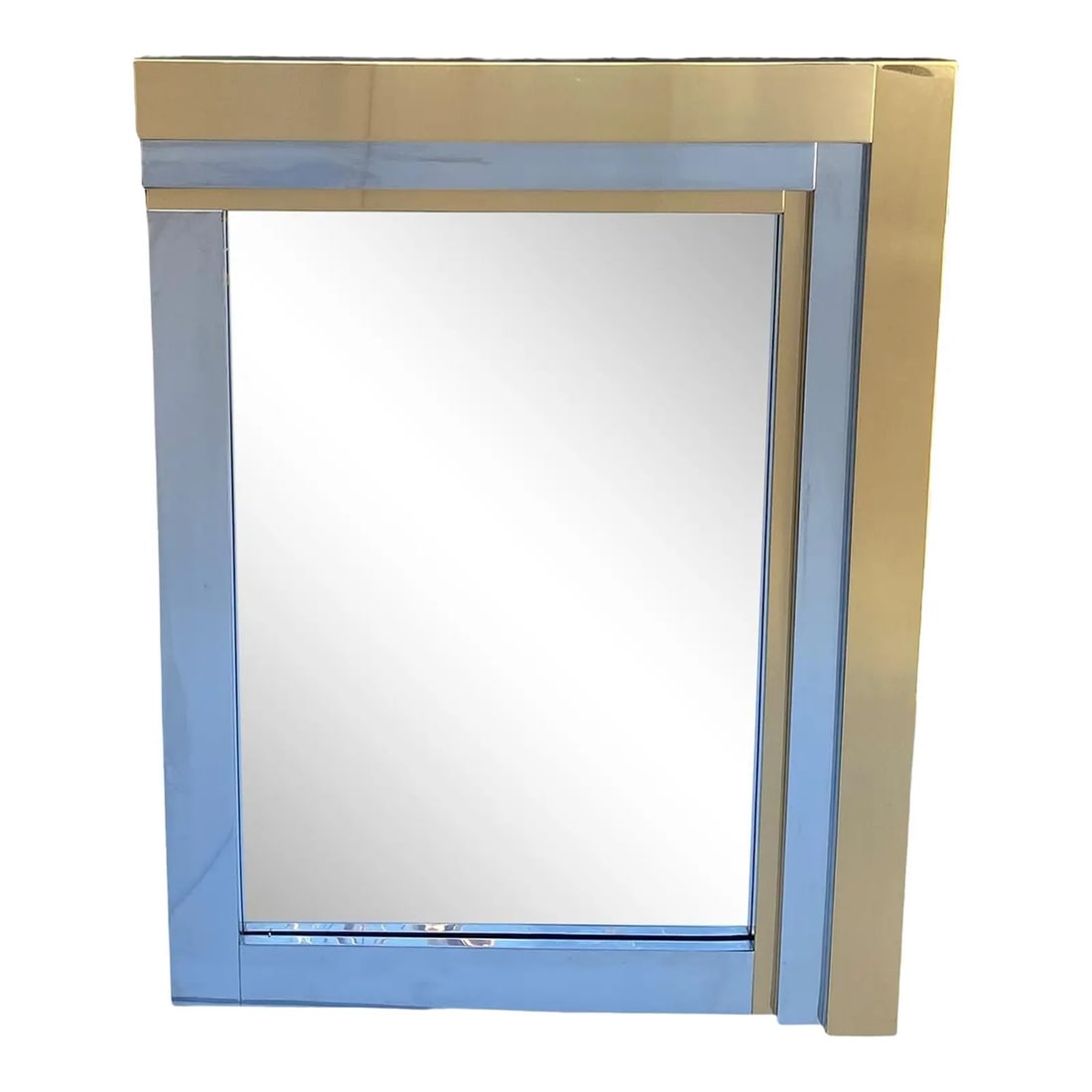 Paul Evans Style Cityscape Chrome Brass Mirror (1 of 2)