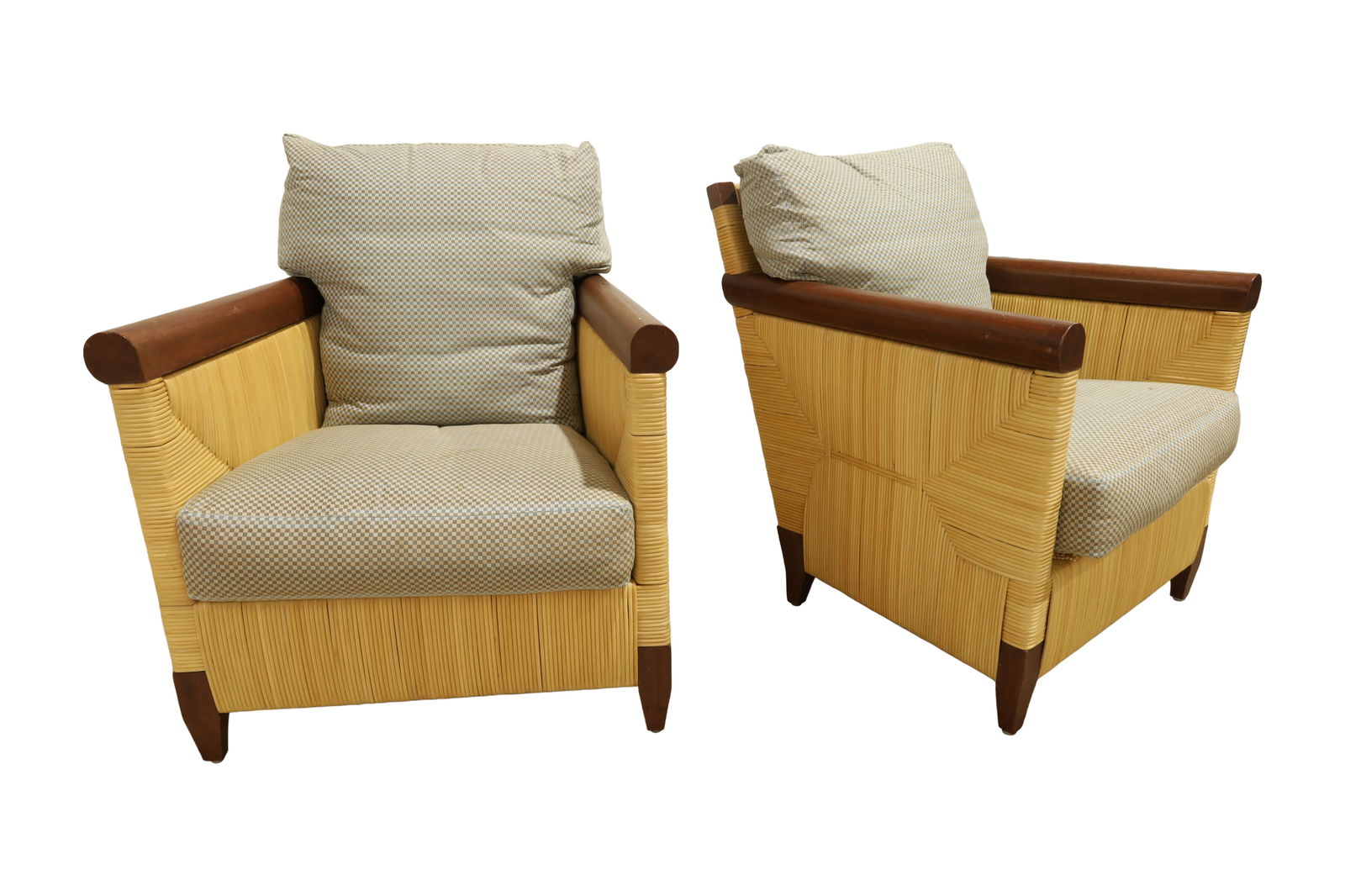 John Hutton - Donghia - Rattan Arm Chairs - Pair (1 of 8)