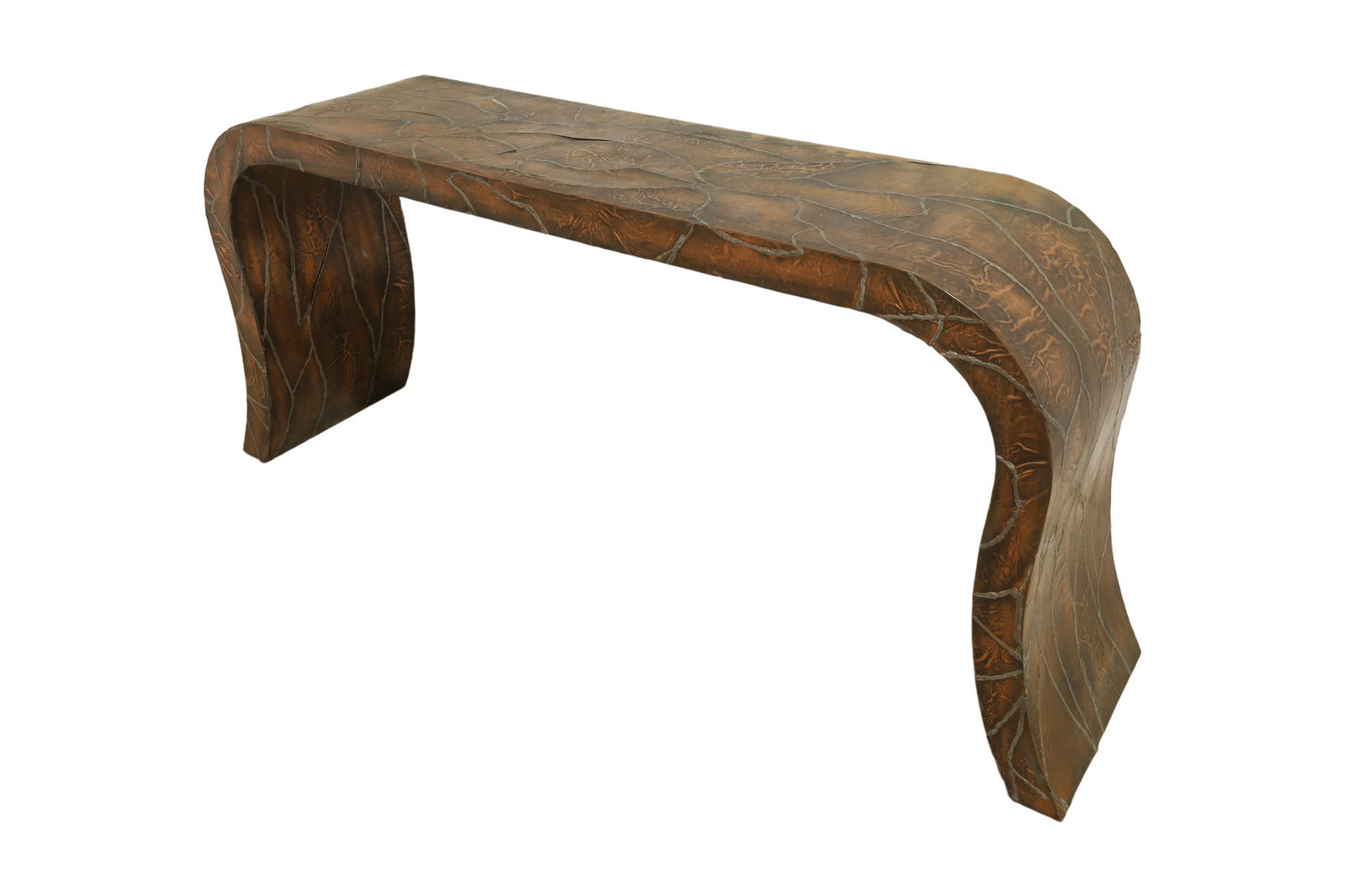 Brutalist Style Copper Console Table (1 of 12)