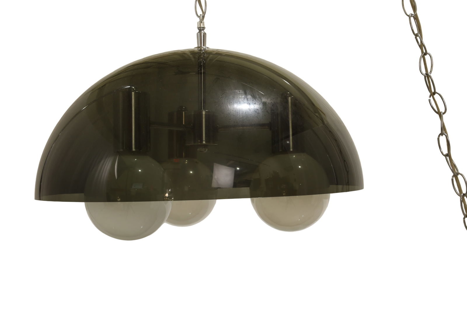 Chrome & Smoked Plastic Ceiling Fixture (1 of 3)