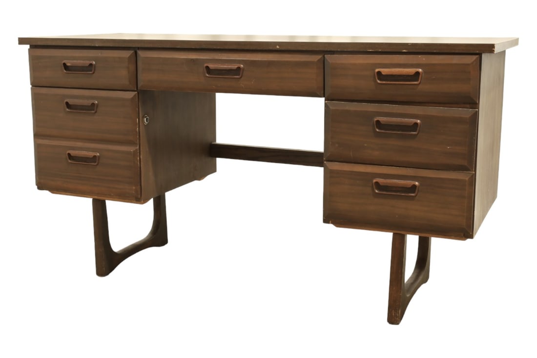 Danish Style Desk: A Danish style desk with laminate top Dimensions:30x56x22