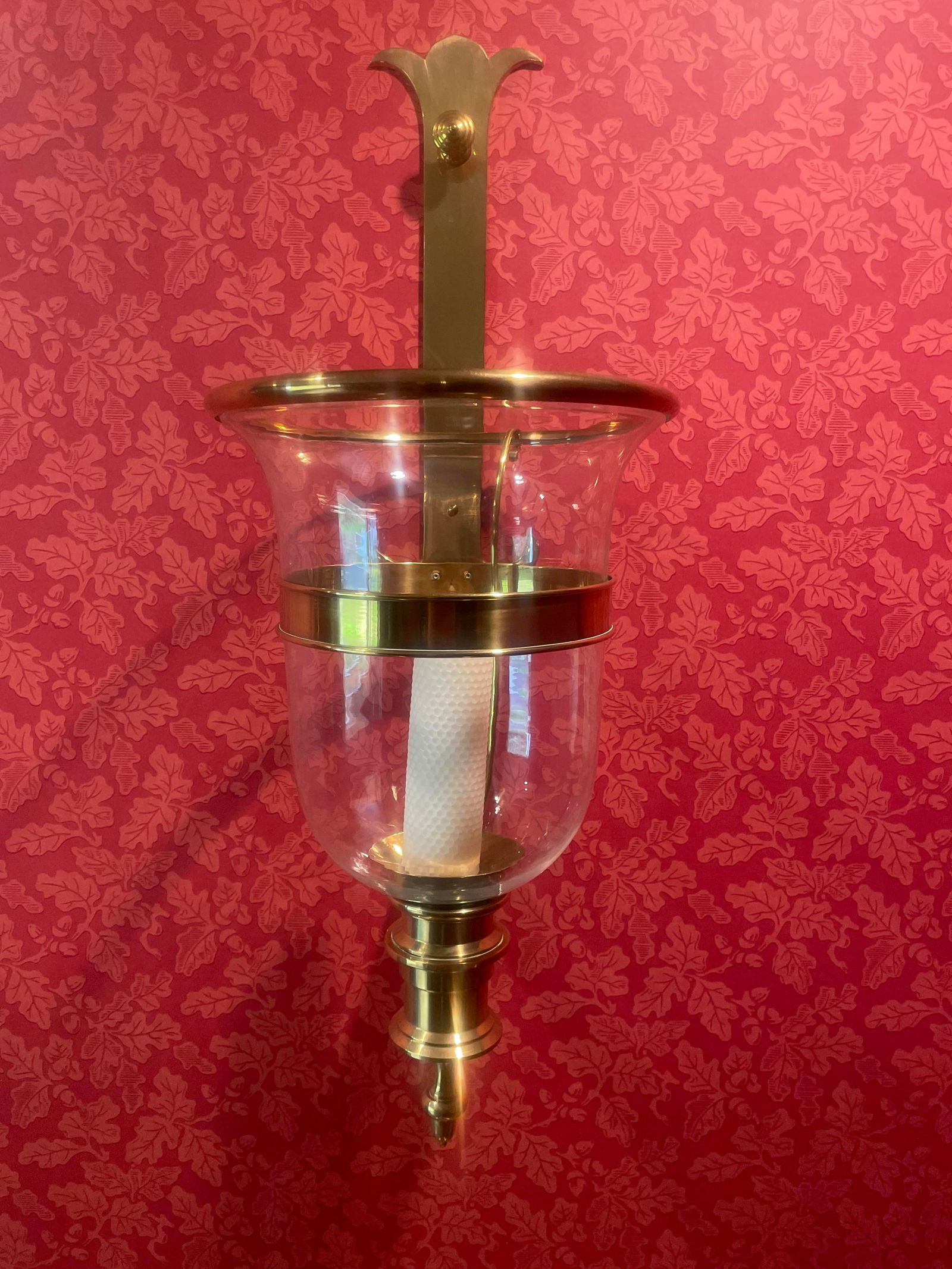 Chapman -  Brass & Glass Hurricane Sconces - Pair (1 of 4)