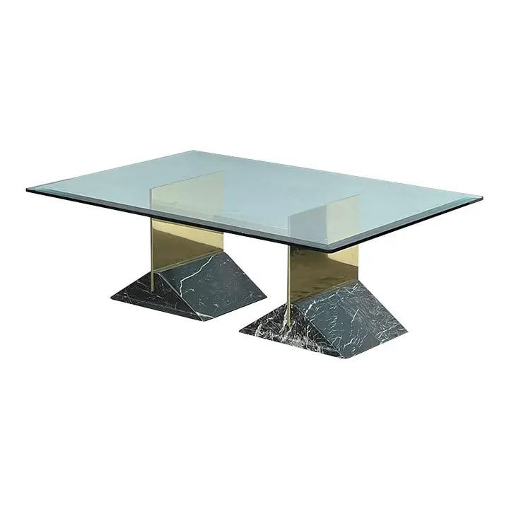 Deco style Brass & Marble Table (1 of 4)