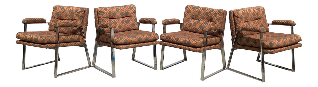 Milo Baughman Style Arm Chairs - 4 (1 of 3)