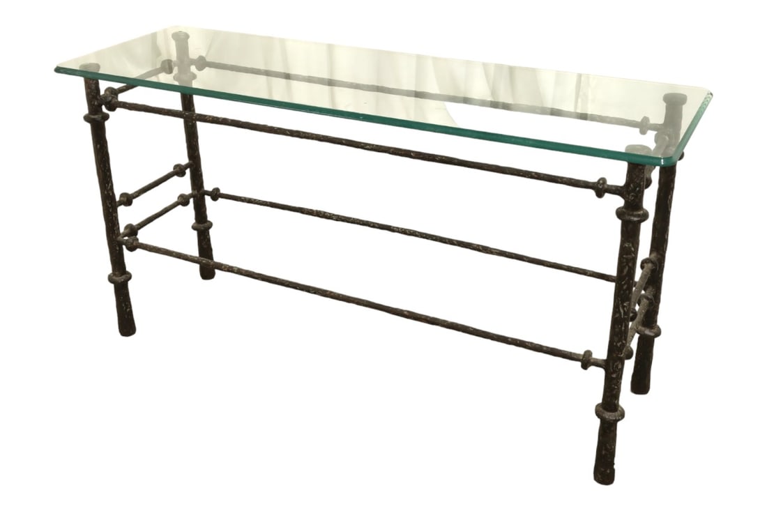 Diego Giacometti Style Iron and Glass Console (1 of 9)