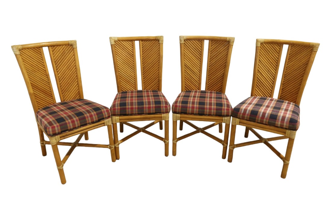McGuire Rattan Chairs - 4: A set of 4 McGuire Rattan chairs Dimensions:35x18x23