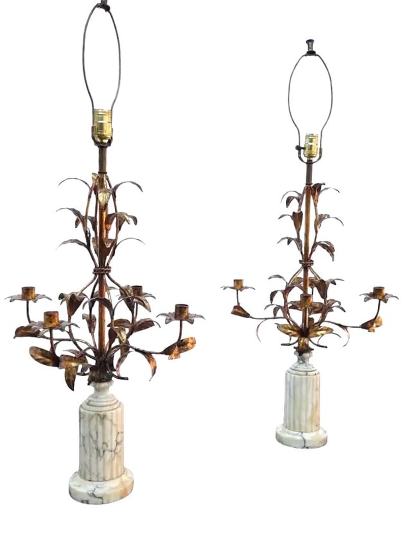 Regency Style Gilded Candelabra Lamps - Pair (1 of 7)