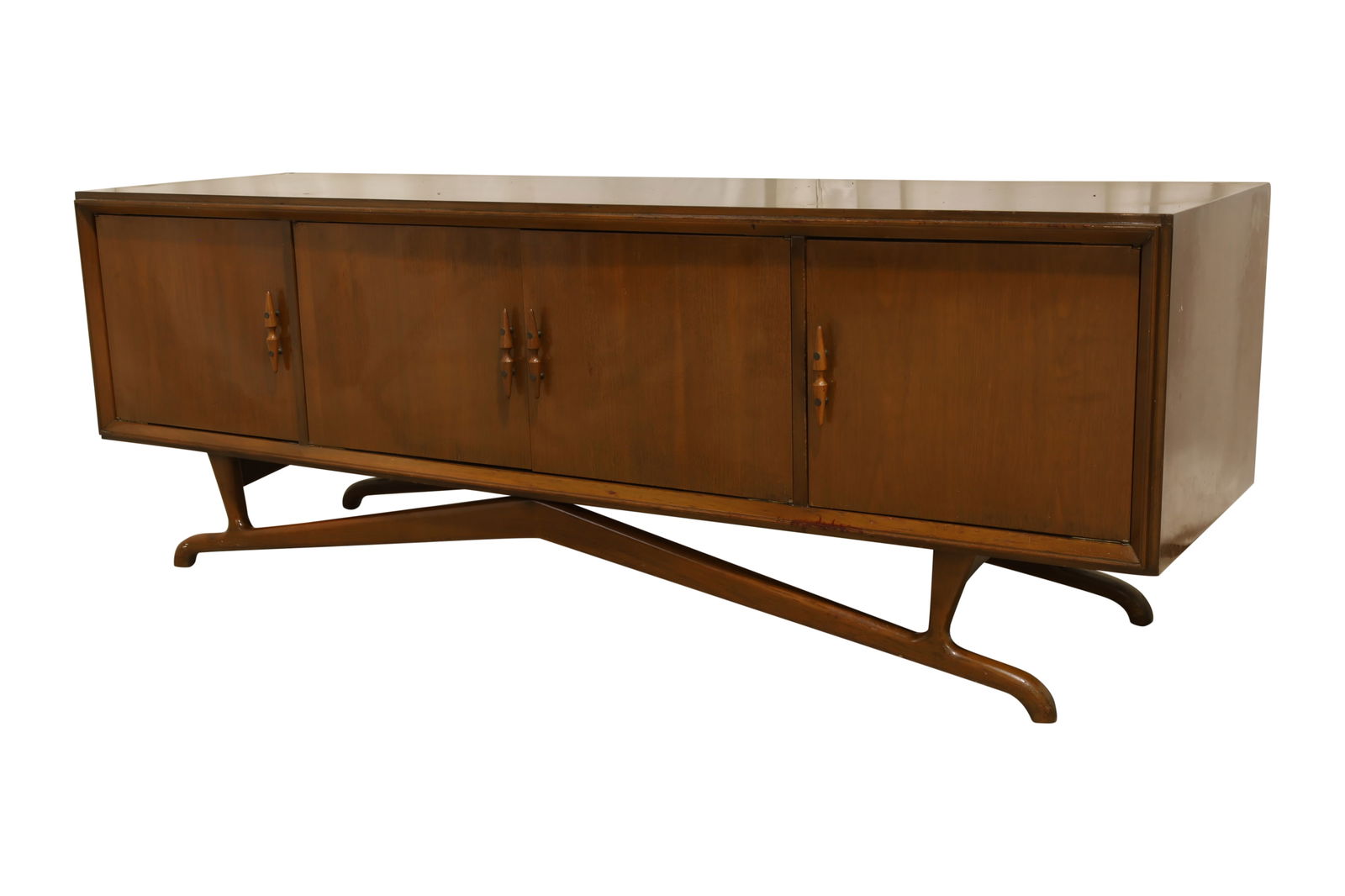 Walnut Credenza on Geometric Base (1 of 14)