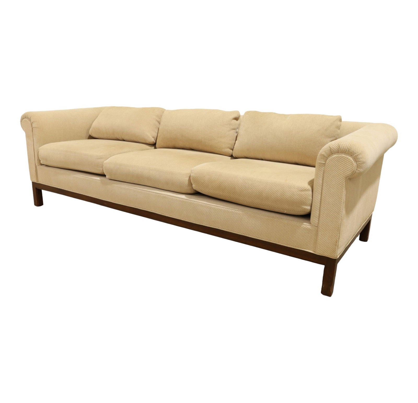 Dunbar - Sofa: A signed Dunbar roll arm sofa Dimensions: 26x86x34