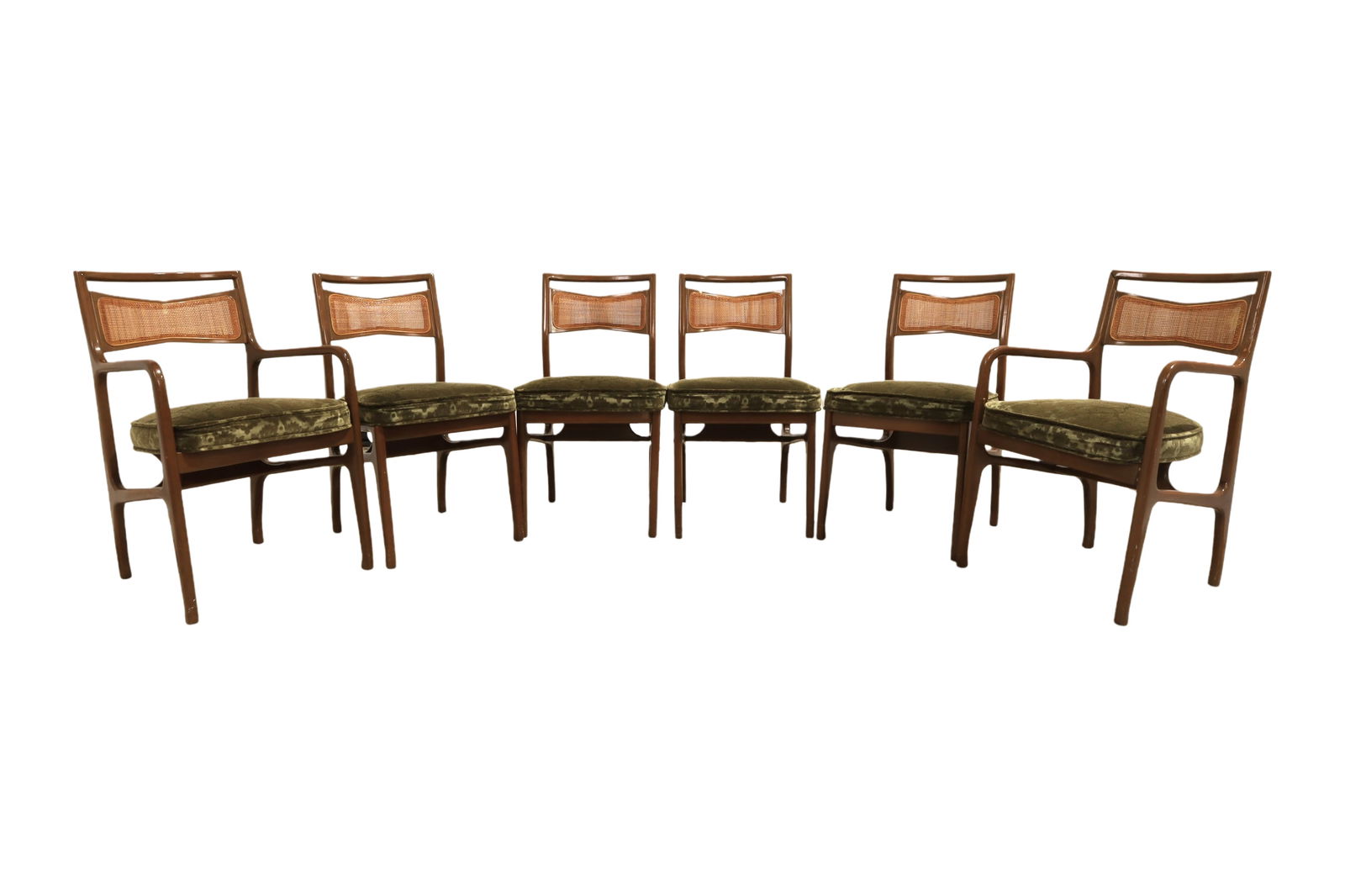 Walnut Cane Back Dining Chairs - 6 (1 of 9)