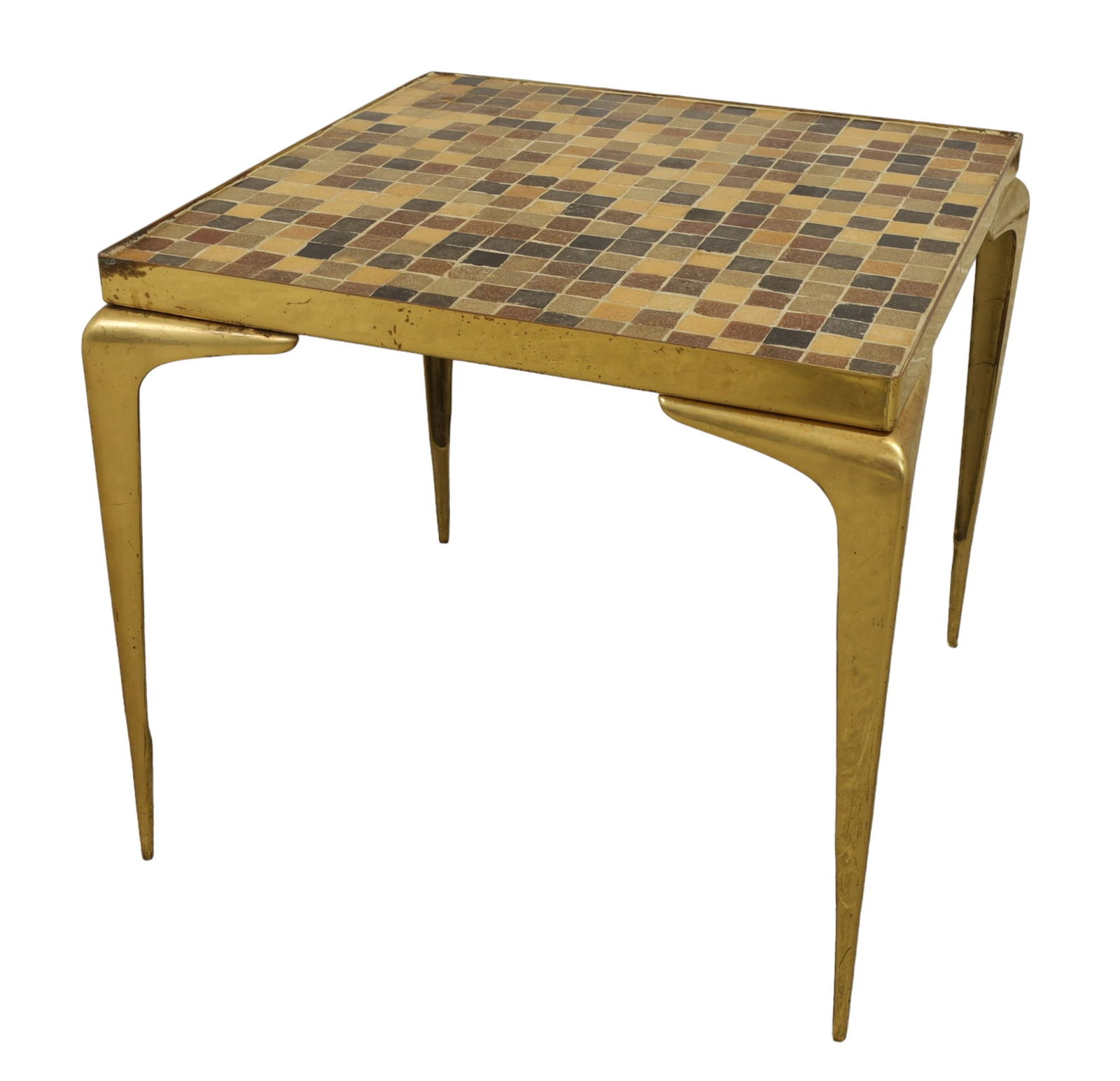 Mid Century Brass & Tile Top Table (1 of 7)