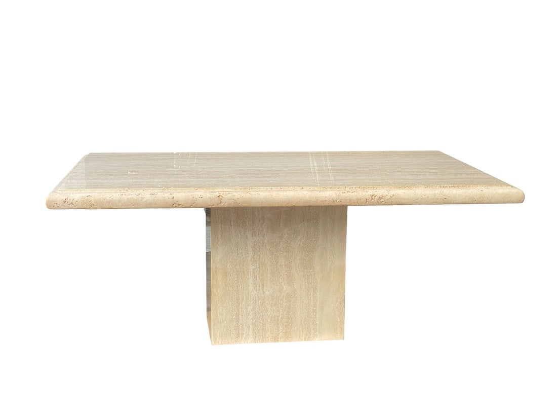 Travertine Dining Table: A travertine dining table Dimensions:31x42x72