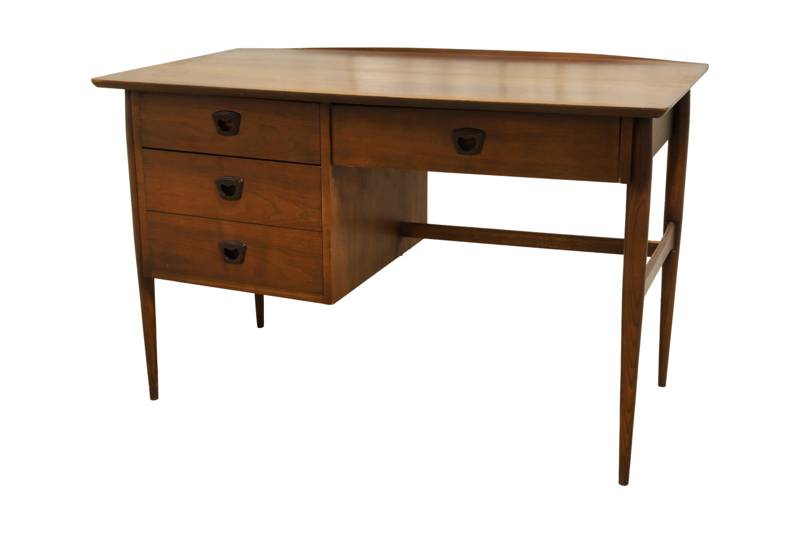 Bassett - Walnut Surfboard Desk: A Bassett walnut desk Dimensions:40x38x25.5