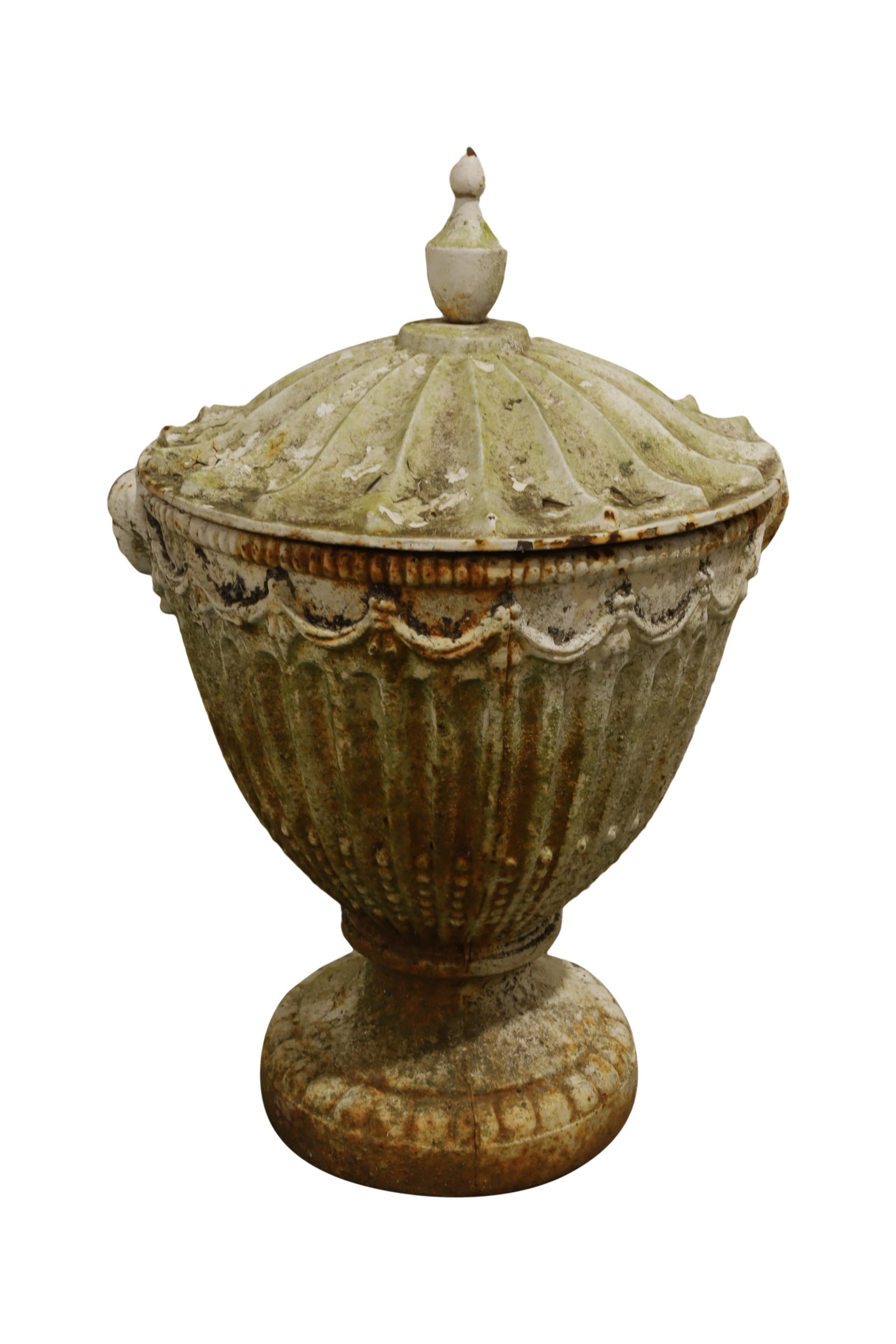 Cast Iron Covered Urn: A cast iron covered urn Dimensions:23x13