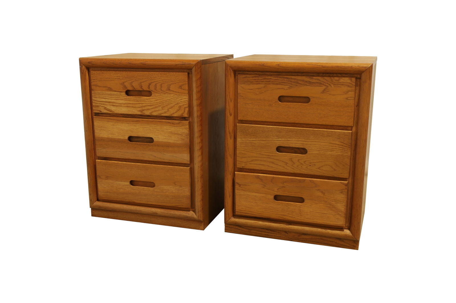 Danish Style Oak 3 Drawer Stands - Pair (1 of 8)