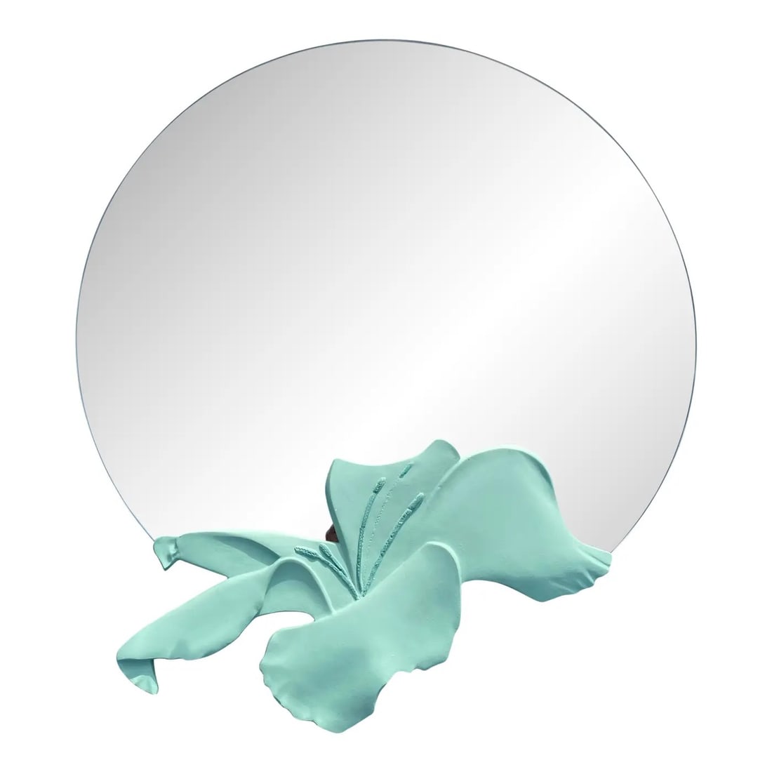 1980's Floral Motif Mirror: A 1980's floral motif mirror with applied flower Dimensions:40x44.5x1