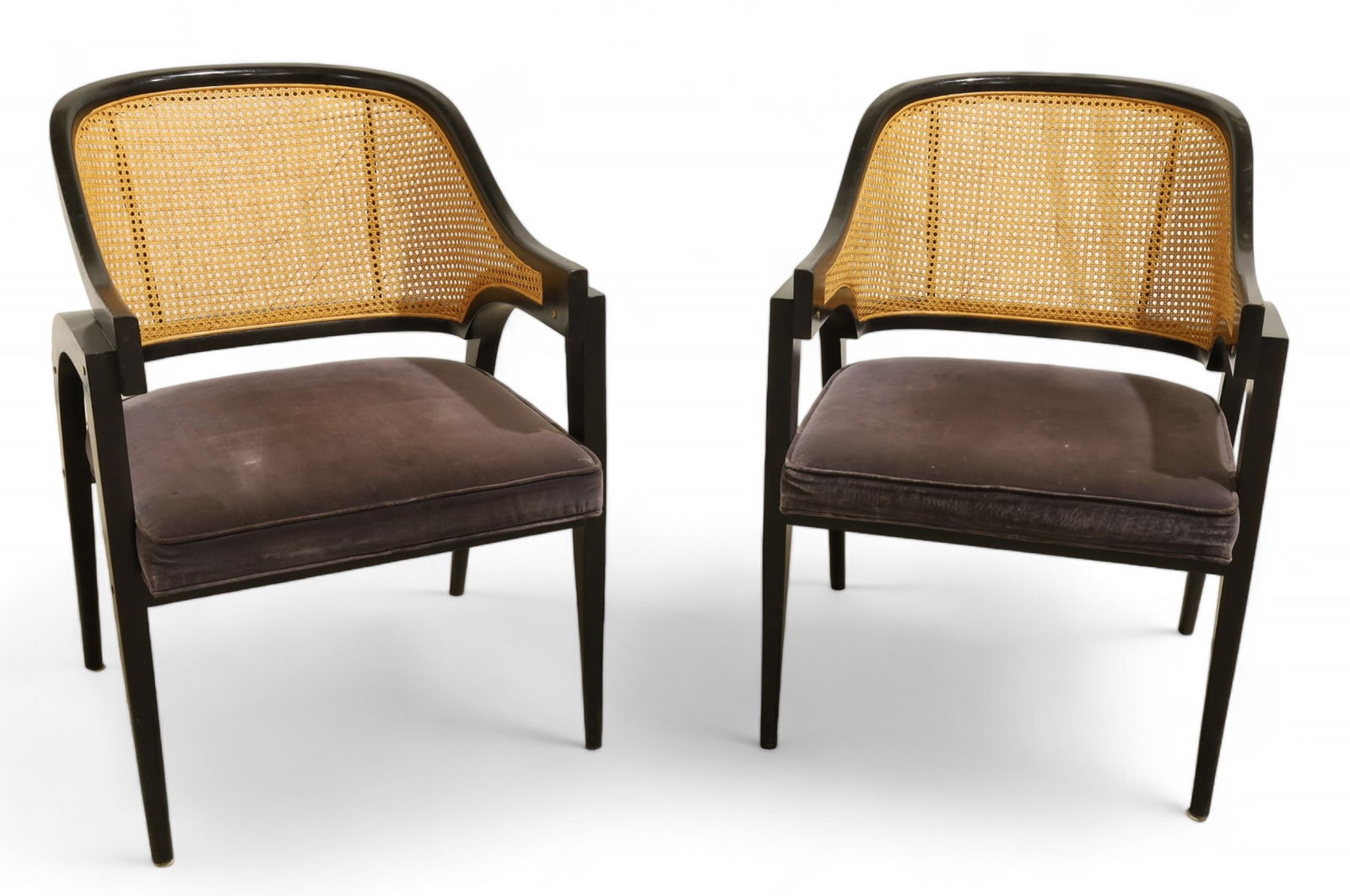 Edward Wormley Style Cane Chairs - Pair (1 of 7)