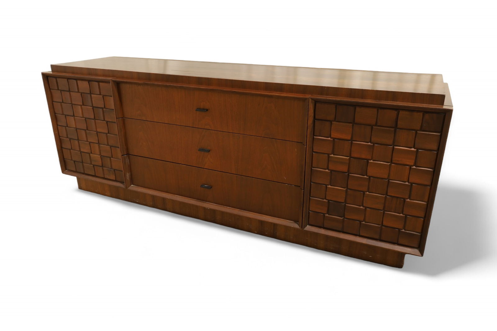 Walnut Brutalist Long Dresser (1 of 9)