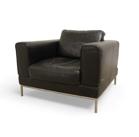 Natuzzi Leather Cube Chair