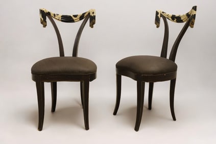 Grossfiled House Draped Side Chairs - Pair
