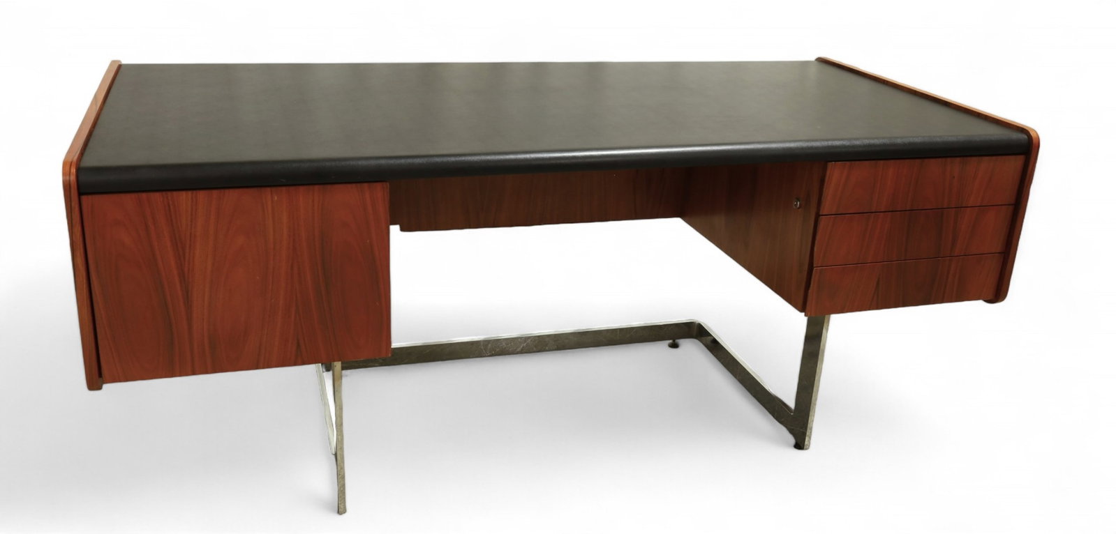Ste. Marie Rosewood Desk: A Ste. Marie rosewood desk with leather top Dimensions:29x72x34
