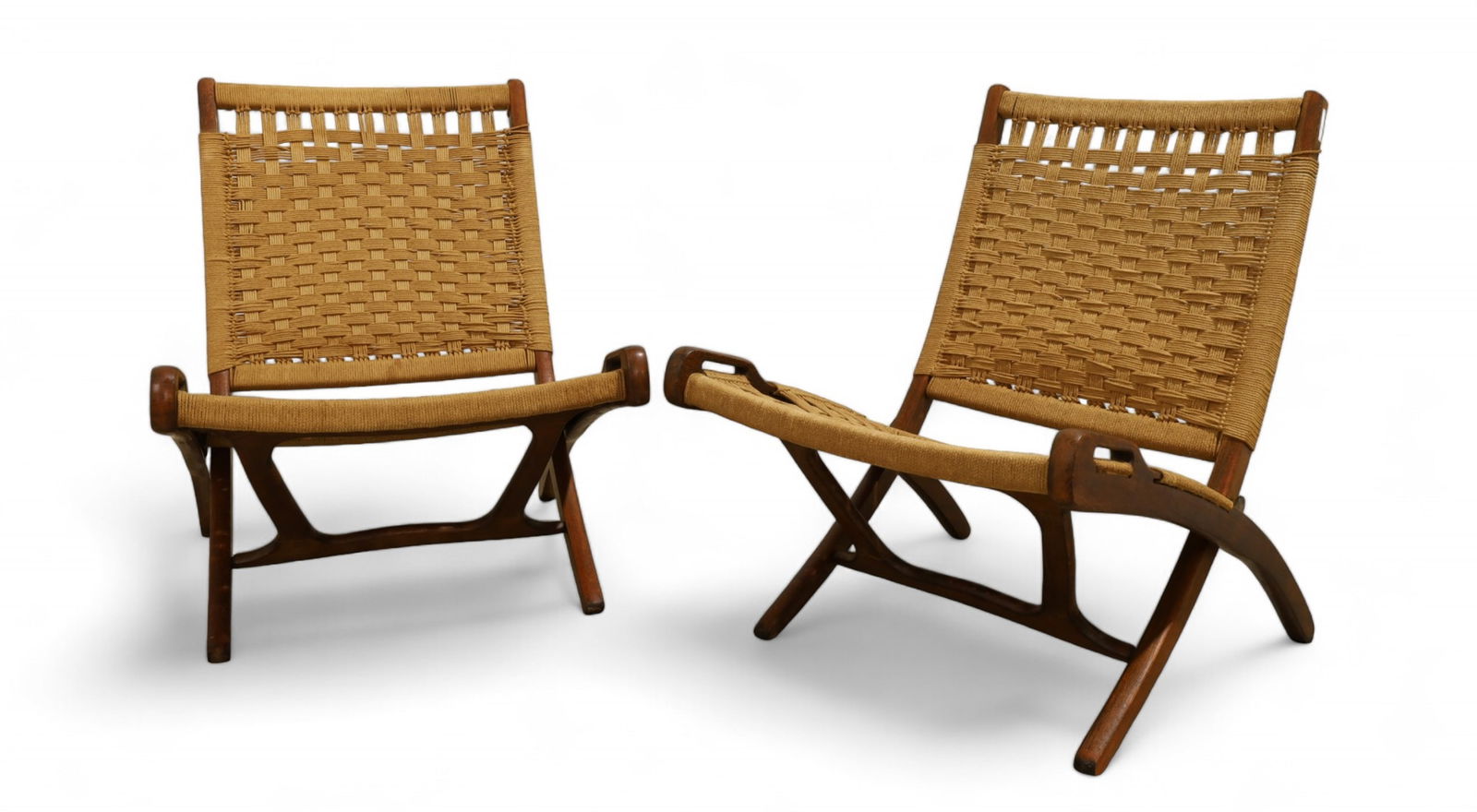 Hans Wegner Style Folding Chairs - Pair (1 of 8)