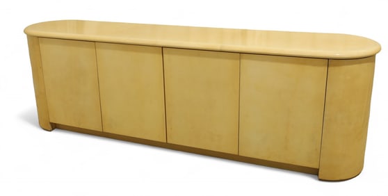 Karl Springer Style Lacquered Goatskin Credenza