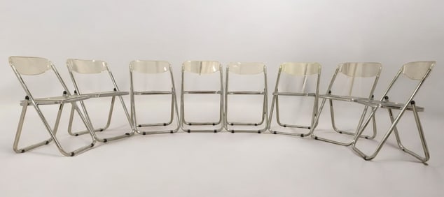 Italian Style Chrome & Lucite Folding Chairs - 8