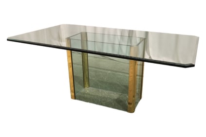 Leon Rose - Pace - Brass & Glass Dining Table