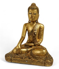 Gold Leaf Wooden Female Buddha