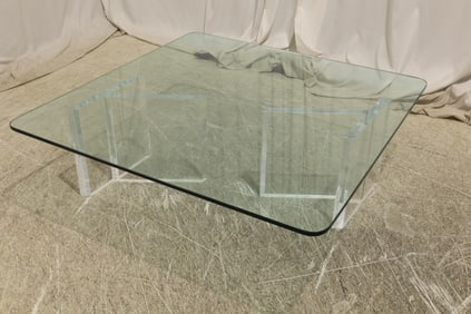 Lucite & Glass Coffee Table