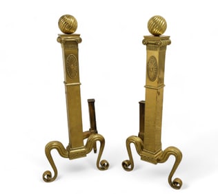 Brass Andirons - Pair