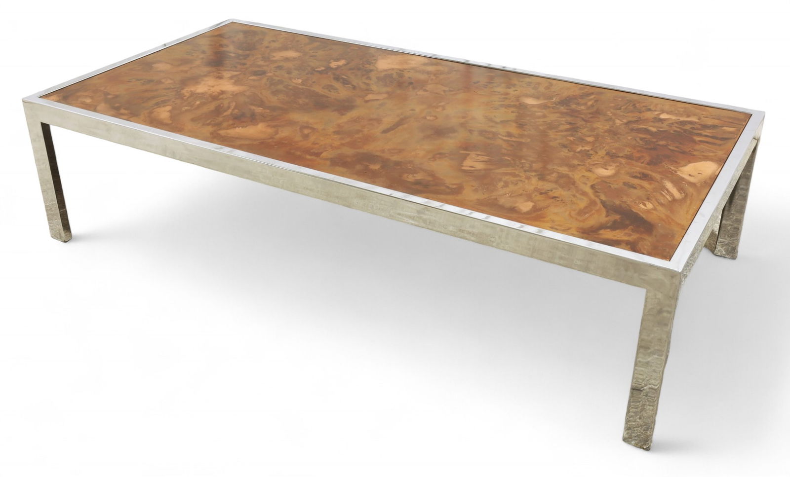 Mid Century Acid Etched Design Chrome Coffee Table (1 of 5)